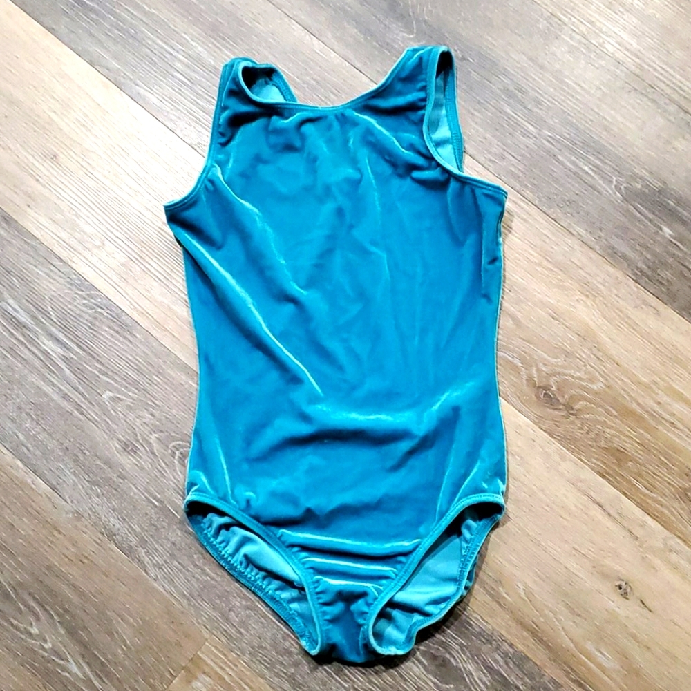 Green velvet leotard size L